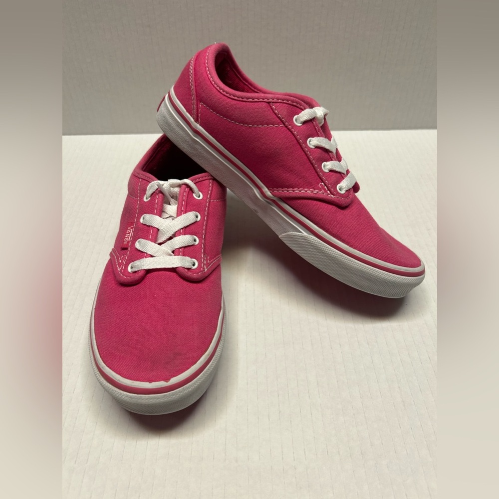 Vans Atwood Canvas Magenta‎ Pink Shoes Missys 3.5 Kids Size 2 Girls Sneakers
